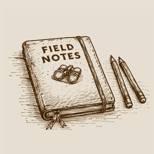 Field notebook and pencils