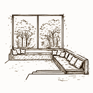 Sunken 'L'-Lounge