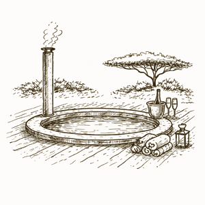 Wood-fired hot tub